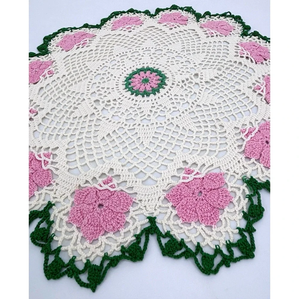 Vintage Handmade Crochet Doily 16